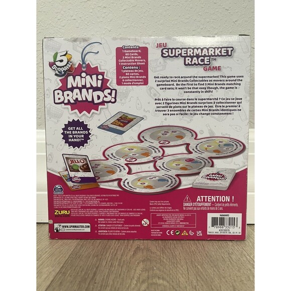 NEW 5 Surprise Mini Brands Jeu Supermarket Race Game Zuru Spin Master 2 player - Picture 4 of 7